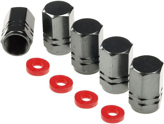 Capace hexagonale din aluminiu pentru supape 5 buc. Gunmetal