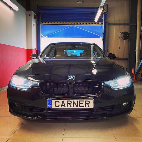 Carner Καρδιές Μάσκας για Bmw 3 F30 / F31 2011-2018 M4 Look Μαύρο Γυαλιστερό