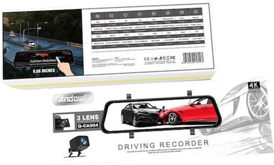 Andowl Q-CA504 Car Digital Video Recorder on the Mirror with Screen 9.66 Inches