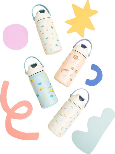 The Cotton Cloud Sticlă Pentru Copii Termos Din Oțel Inoxidabil Cu Pai Gri