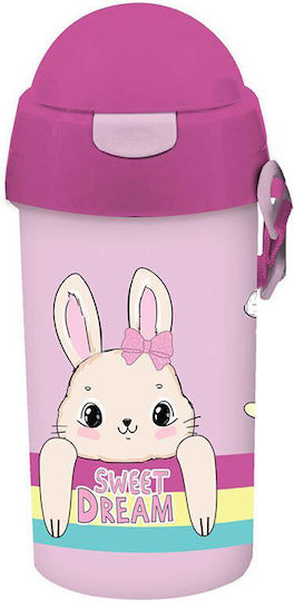 Must Team Sticlă Pentru Copii Din Plastic Cu Pai Multicolor 500ml