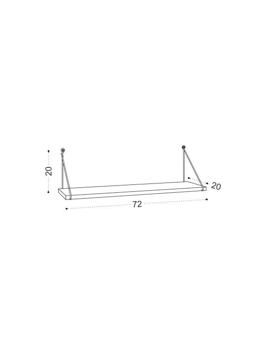 Armoni Wandregal 20x72 cm Weiß