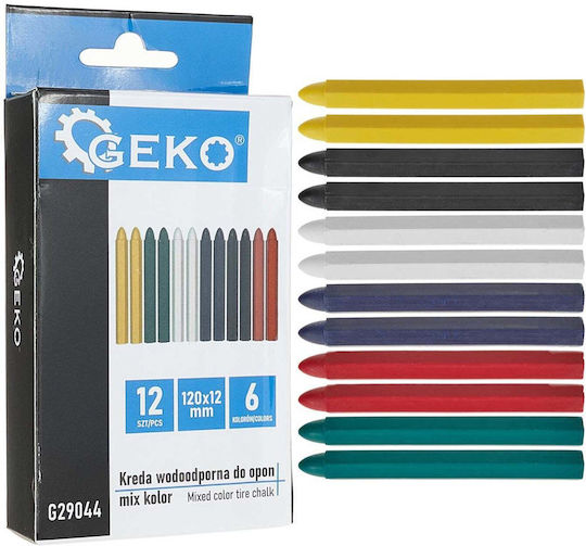 Mehrfarbiges, langlebiges Reifenmarkierungsset 12-teilig Geko G29044
