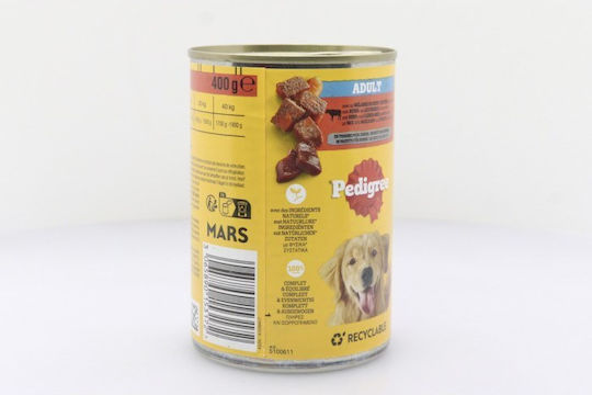 Pedigree Υγρή Τροφή Σκύλων σε Κονσέρβα με Μοσχάρι, Συκώτι και Καρότο 400gr
