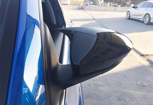 Set 2 Capace Oglindă Stil Batman Idealstore Skoda Octavia 3 2013-2020 Culoare Negru Pian Negru Lucios Instalare Ușoară Rezistent la UV Material Premium