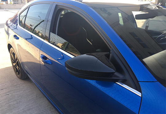 Set 2 Capace Oglindă Stil Batman Idealstore Skoda Octavia 3 2013-2020 Culoare Negru Pian Negru Lucios Instalare Ușoară Rezistent la UV Material Premium