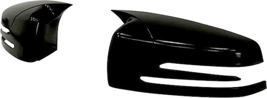 Set 2 Capace Oglindă Stil Batman Idealstore Mercedes Benz E-class Seria 2017-2020 W213 Negru Pian Culoare Negru Lucios Instalare Ușoară Rezistent la UV Material Premium