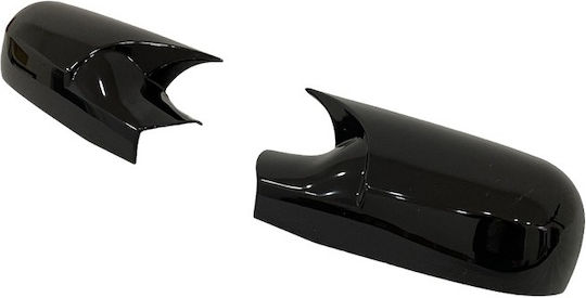 Set 2 Capace Oglindă Stil Batman Renault Scenic II 2004-2009 Culoare Negru Pian Negru Lucios Instalare Ușoară Rezistent la UV Material Premium