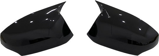 Set 2 Capace Oglindă Stil Batman Renault Laguna III 2007-2014 Culoare Negru Pian Negru Lucios Instalare Ușoară Rezistent la UV Material Premium