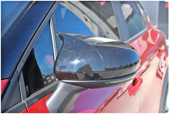 Set 2 Capace Oglindă Stil Batman Renault Captur 2020 Încoace Culoare Negru Pian Negru Lucios Instalare Ușoară Rezistent la UV Material Premium