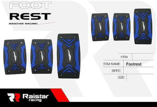 Raistar Set Pedale Antiderapant Autoturism Universal Albastru 3buc
