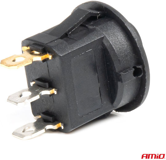 Comutator Rotund 12V Pornit/Oprit 3 Pini LED Galben Amio 1 Bucată