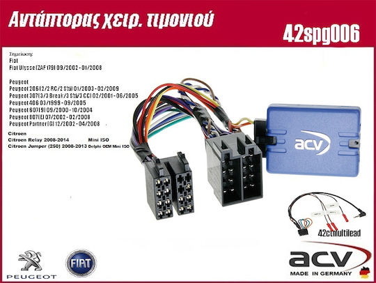 ACV Car Steering Wheel Control Adapter for Citroen / Fiat / Peugeot