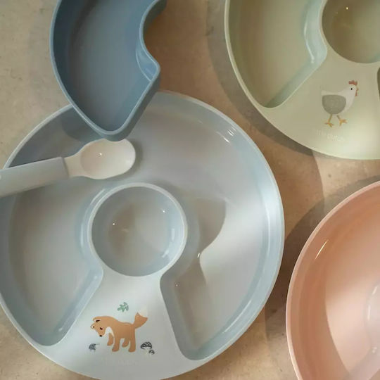 Little Dutch Feeding Set Little Farm made of Silicone Green 3pcs