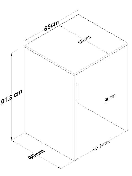 Asir Group Стенен Рафт за баня Дървен 65x60x91.8см Кафява