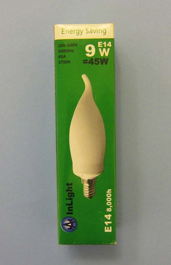 Energy Saving Lamp Candle Flame Matte E14 9w