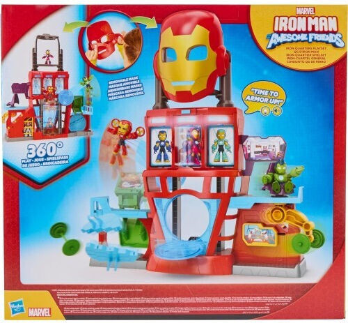 Action Figure Hasbro Marvel Iron Man And His Awesome Friends with Sounds Iron Quarters Playset for 3+ years Years 7.6cm.
