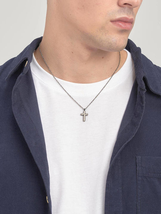 Brosway Black Men's Cross from Steel with Chain