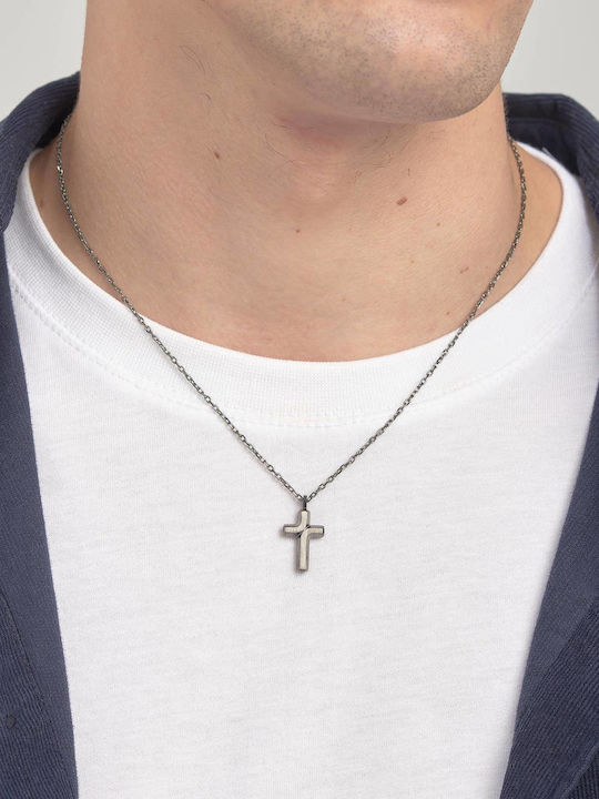 Brosway Black Men's Cross from Steel with Chain