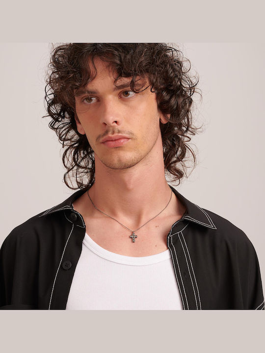 Brosway Black Men's Cross from Steel with Chain