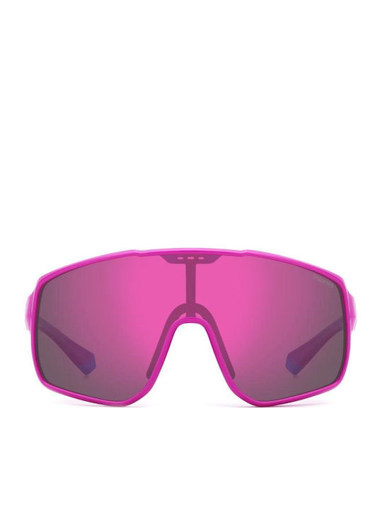 Polaroid Kids Sunglasses Mask with Polarized Pink Lenses