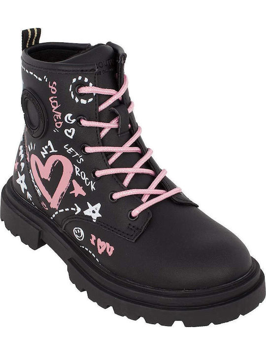 Anatomical Kids Boots with Zipper Black