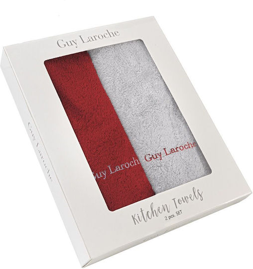 Guy Laroche Gourmet Set 18 Хавлиени кърпи Grey - Red 50x35см 2бр