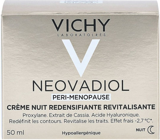 Vichy Neovadiol Peri-Menopauză Cremă de Față de Noapte pentru Anti-îmbătrânire, Tonifiere și Strălucire cu Acid Hialuronic 50ml
