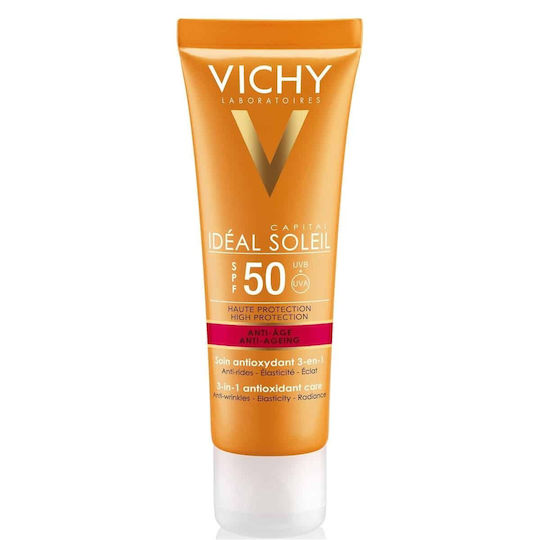 Vichy Capital Soleil Anti-Age 3 in 1 Waterproof Sunscreen Cream Face SPF50 50ml