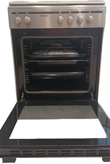 Robin Cooker 80lt with Enamel Hobs W60cm. Inox