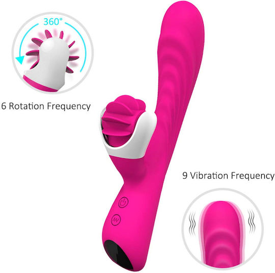 S-Hande Nymph Δονητής Rabbit 22.8cm Φούξια