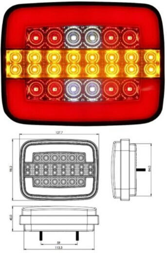 Φως Τρέιλερ LED με Βίδες 12V 1τμχ