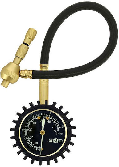 Swiss Drive Analog Tire Pressure Gauge 0-75 Psi 0-5 Bar