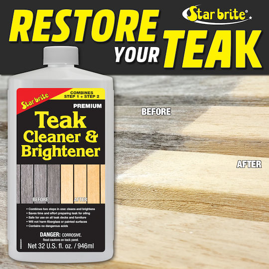 Star Brite One Step Teak Cleaner & Brightener Teak Cleaner & Polish 1L