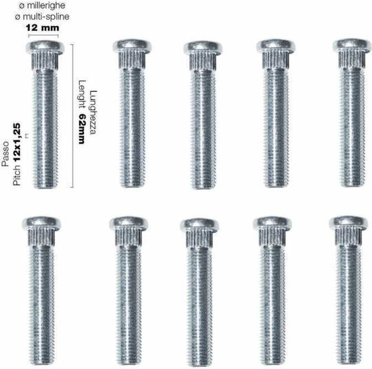 Simoni Racing Μπουζόνια M12x1.25mm 10τμχ
