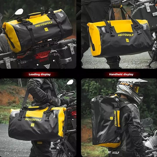 Motowolf MDL0717 Motorcycle Tail Bag Waterproof 66l in Black Colour