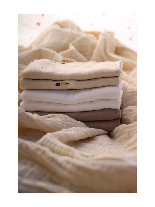 Baby Burp Cloth Gray 70x70cm. 6pcs