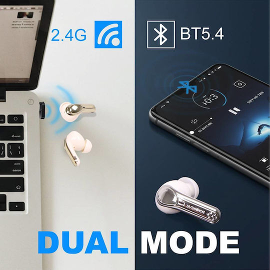 Sonic Gear Dual Mode In ear Bluetooth хендсфри Слушалки с Устойчивост на Пот и Кутийка за Зареждане Platinum