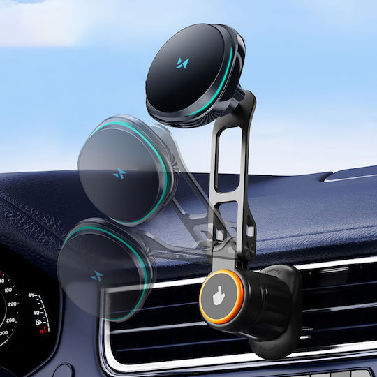 Wozinsky Car Mobile Mount with Magnet and Wireless Charging MagSafe Black