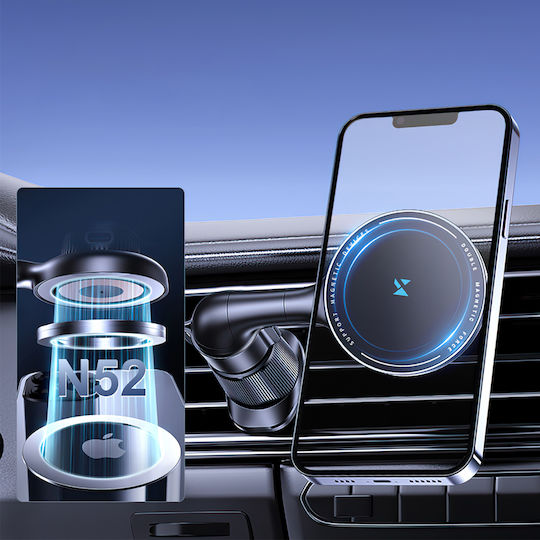 Wozinsky Car Mobile Mount with Magnet and Wireless Charging MagSafe Black
