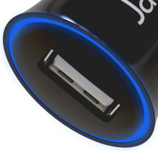 Jaym Kompakter Leichter Usb-A 5W 1A Autoladegerät Überspannungsschutz Schwarzes