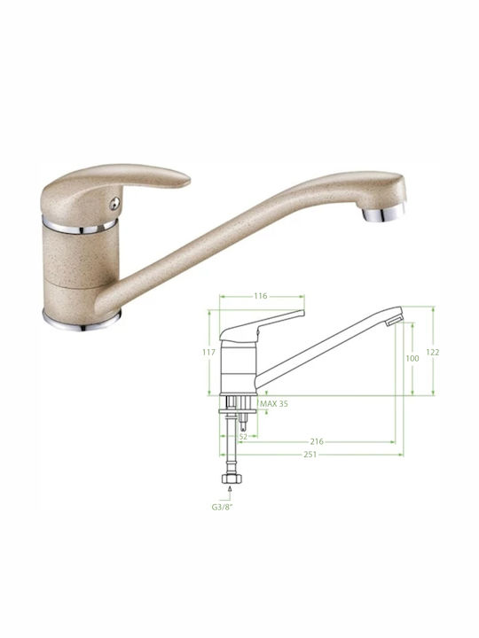 HomeMarkt Kitchen Faucet Beige HM4869.02 HomeMarkt Kitchen Faucet Beige HM4869.02