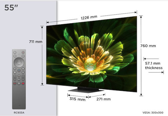 TCL Smart Τηλεόραση 55" 4K UHD Mini LED 55Q7C HDR (2023)