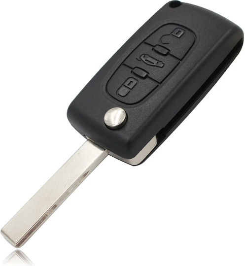 Car Key Shell with Blade with 3 Buttons for Citroen / Peugeot