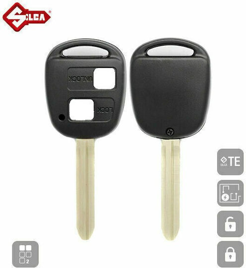 Silca Car Key Shell with Blade with 2 Buttons for Toyota με Λεπίδα & 2 Κουμπιά