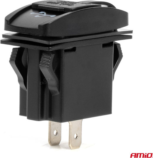 Amio Car Charger USB Ports Waterproof Boat Shape USB + USB-C QC3.0 12V 24V Amio-04229