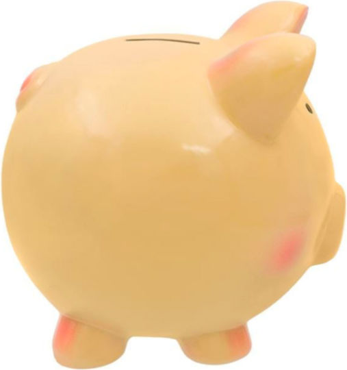 Ceramic Piggy Bank Salmon Pink 17x15x17cm
