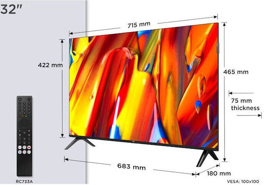 TCL Smart Τηλεόραση 32" Full HD QLED 32V5C HDR (2025)