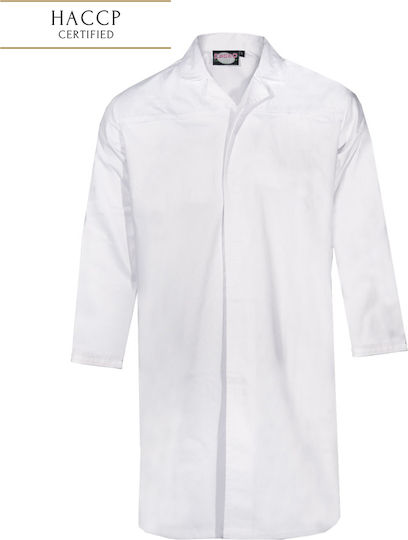 Fageo Ιατρική Ρόμπα Unisex από Βαμβάκι και Πολυεστέρα Λευκή με Προδιαγραφές HACCP