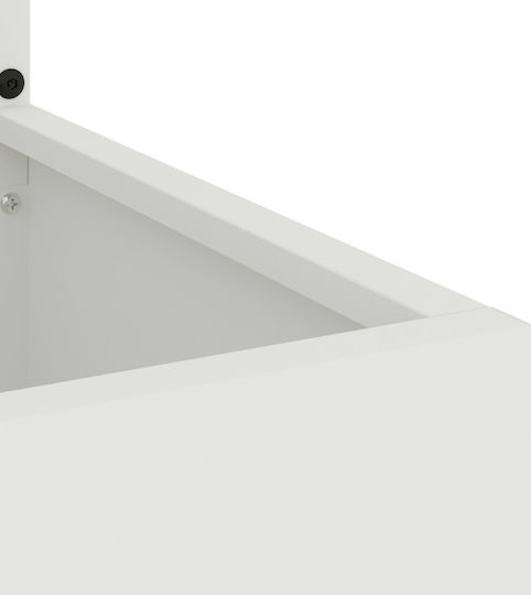 vidaXL Ghiveci Metal Alb 50x140x140cm.